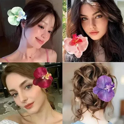 Butterfly Orchid Hairpin Hair Clip For Girls (1 Pc) 