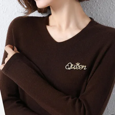 Crystal Queen Brooch Hijab Safety Pin 