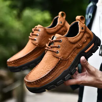 Casual leather low shoes, cowhide