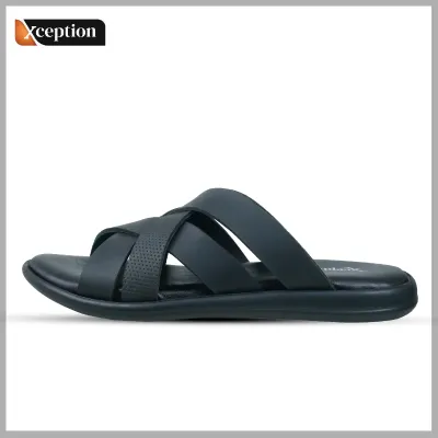 Oil Pull Up Wax Rich Spiffy Black Genuine Bull leather Sandal