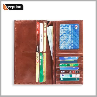 Genuine Oil Pull-Up Leather Long  Wallet