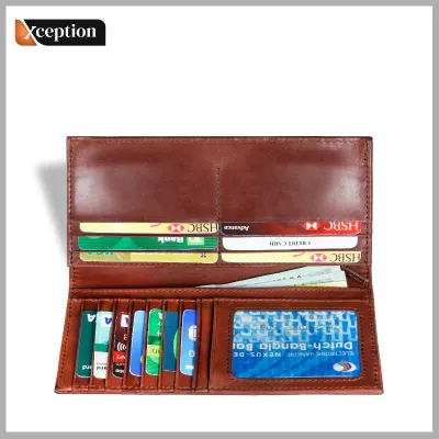 Genuine Oil Pull-Up Leather Long  Wallet