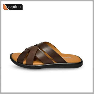 Oil Pull Up Wax Rich Spiffy Chocolate Genuine Bull leather Sandal