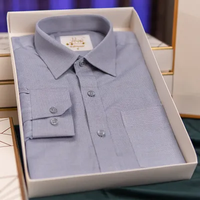 Blue Gray Cotton Shirt