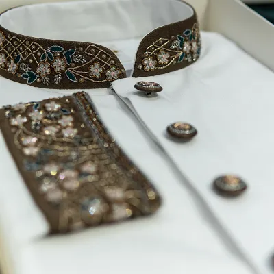 Elegant White Zardozi Panjabi
