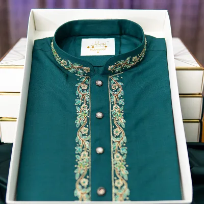 Pine Green Karchupi Panjabi 