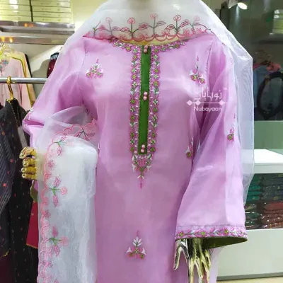 Orchide Embroidered organza silk shalwar kameez