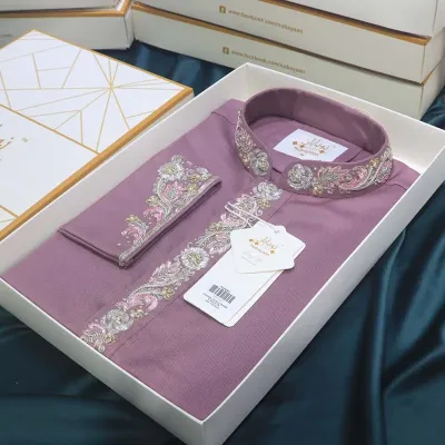 Premium Lavender Zardozi Panjabi