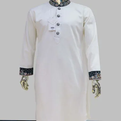Premium White Zardozi Panjabi