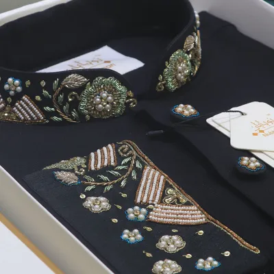 Royalee Black Zardozi Panjabi