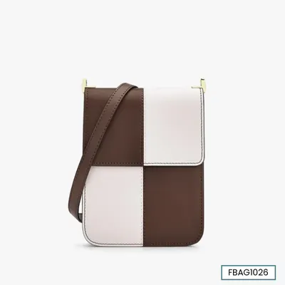 BROWN & WHITE POSH PRISM BAG