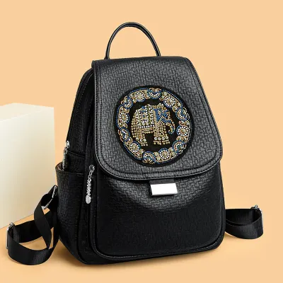 DIAMOND-ENCRUSTED ELEPHANT WOMEN'S BACKPACK GB-0938B