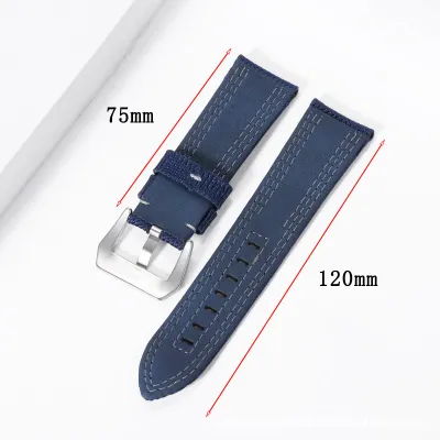 DOUBLE LAYER WOVEN CLOTH COWHIDE WATCH STRAP GB-WBF0055BlS