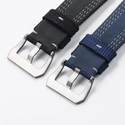 DOUBLE LAYER WOVEN CLOTH COWHIDE WATCH STRAP GB-WBF0055BS