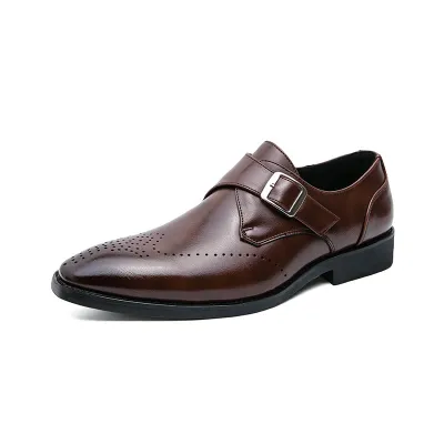 RETRO FASHION LOW-TOP SQUARE TOE LEATHER SHOE GB-1798