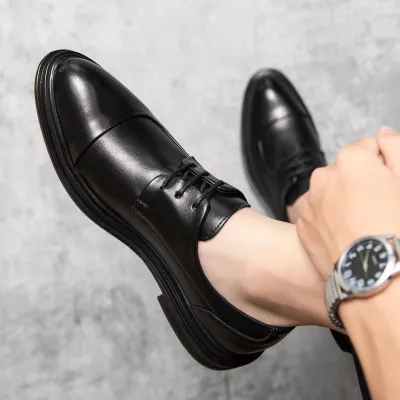 TRENDY BRITISH POINTED TOE LEATHER SHOE GB-0287