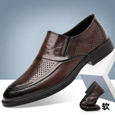 BRITISH BUSINESS HOLLOW LEATHER POINTED LOAFER GB-2126