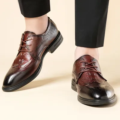 PIPE TOP LAYER COWHIDE INSOLE FORMAL SHOE GB-3253