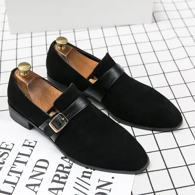 SOLID COLOR POINTED FORMAL LEATHER SHOE GB-6012