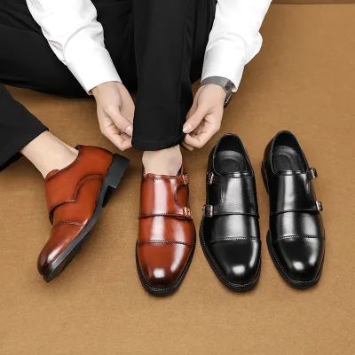 ONE-STEP POINTED BUCKLE LEATHER LOAFER GB-7813