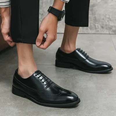 VERSATILE POINTED BUSINESS FORMAL LEATHER SHOE GB-6036