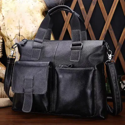 COWHIDE EXECUTIVE SHOULDER BAG GB-GC260B