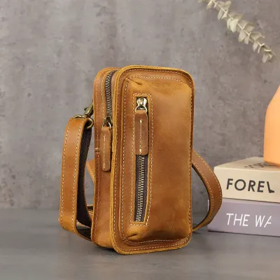 RETRO CROSSBODY GENUINE LEATHER BAG GB-YL050Br
