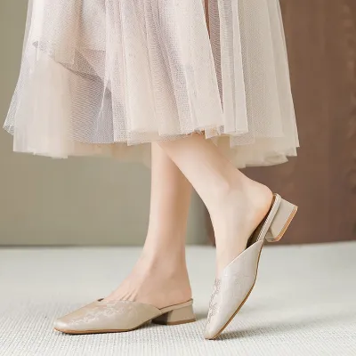 HUILIYA MULLER MEDIUM HEEL SANDALS GB-2588