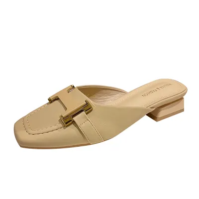 FLAT LAZY ONE-STEP CASUAL HALF-HEAD SANDALS GB-8336