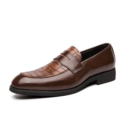 CROCODILE PATTERN MEN'S  LEATHER  SHOES GB-5861