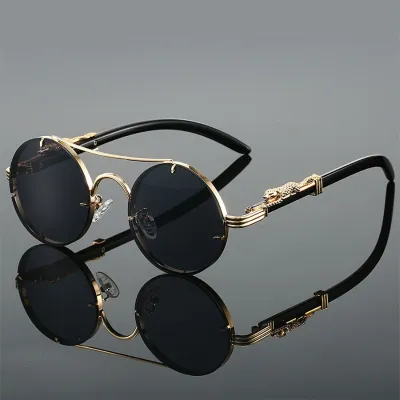 DOUBLE-BEAM METAL RETRO SUNGLASSES GB-TM12B