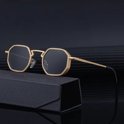 HIGH-END METAL SLINGSHOT TEMPLE SUNGLASSES GB-8283G