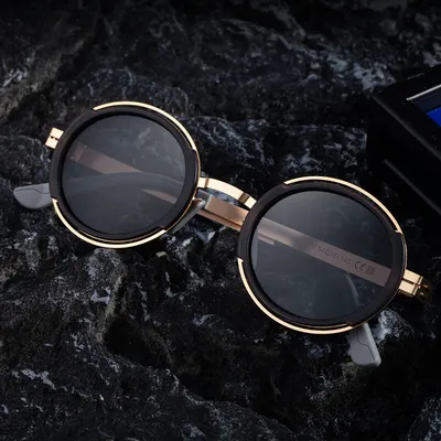 EUROPEAN FASHION ROUND FRAME POLARIZED SUNGLASS GB-8326G