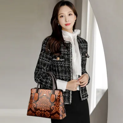 PEONY FLOWER TEXTURE EMBOSSED FESTIVE BRIDAL BAG CROSSBODY HANDBAG GB-8623Y