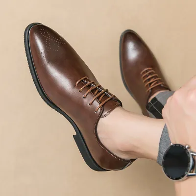 BRITISH STYLE CARVED POINTED SHOE GB-1092