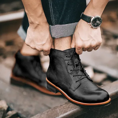 MARTIN STYLE RETRO MOTORCYCLE BOOTS GB-6078