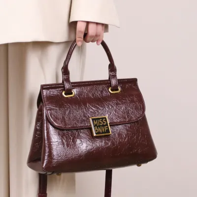 HIGH-QUALITY TEXTURED WAXED LEATHER WOMEN'S BAG GB-0737R