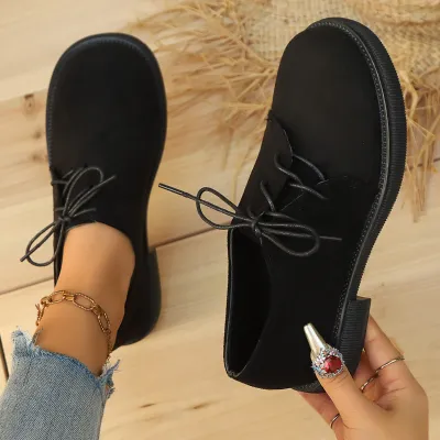 BRITISH STYLE LARGE SIZE CROSS STRAP WOMEN'S  LOAFERS  GB-0A12