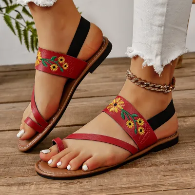 AMERICAN  STYLE  EMBROIDERED BEACH SANDALS GB-3374