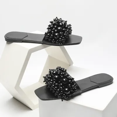 FOREIGN STYLE COMFORTABLE WOMEN'S  FLAT SLIPPERS  GB-8198