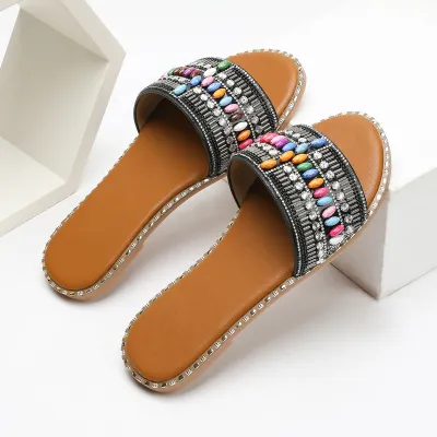 ETHNIC STYLE ONE-LINE WOMEN'S SLIPPERS GB-8322