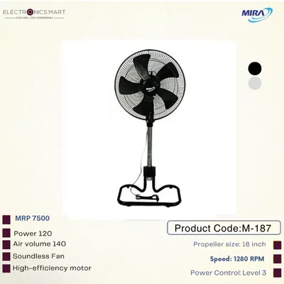 MIRA Stand Fan 18 Inch M-187 Black