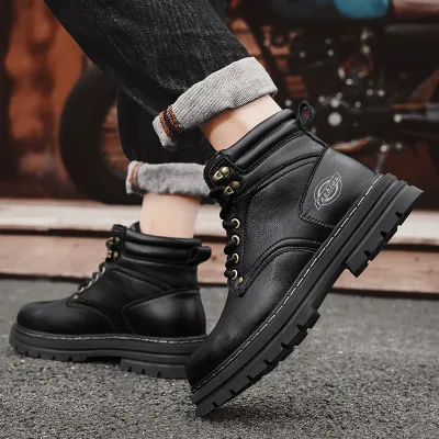 High-Top Men's Leather Martin Boots