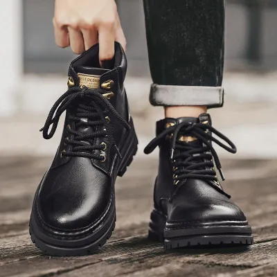 Genuine Leather Velvet Martin Boots