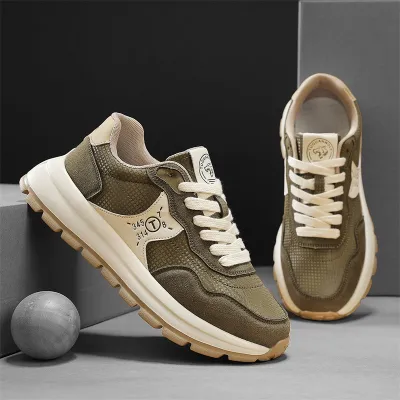 Genuine Leather Thick Sole Shoes 