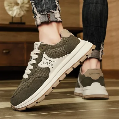 Genuine Leather Thick Sole Shoes 