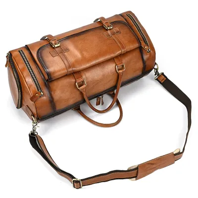 Leather Travel Duffle Bag