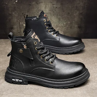 High-top Leather Martin Boots