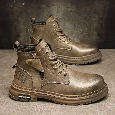 High-top Leather Martin Boots