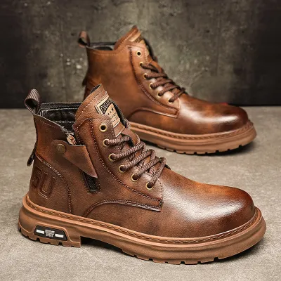 High-top Leather Martin Boots